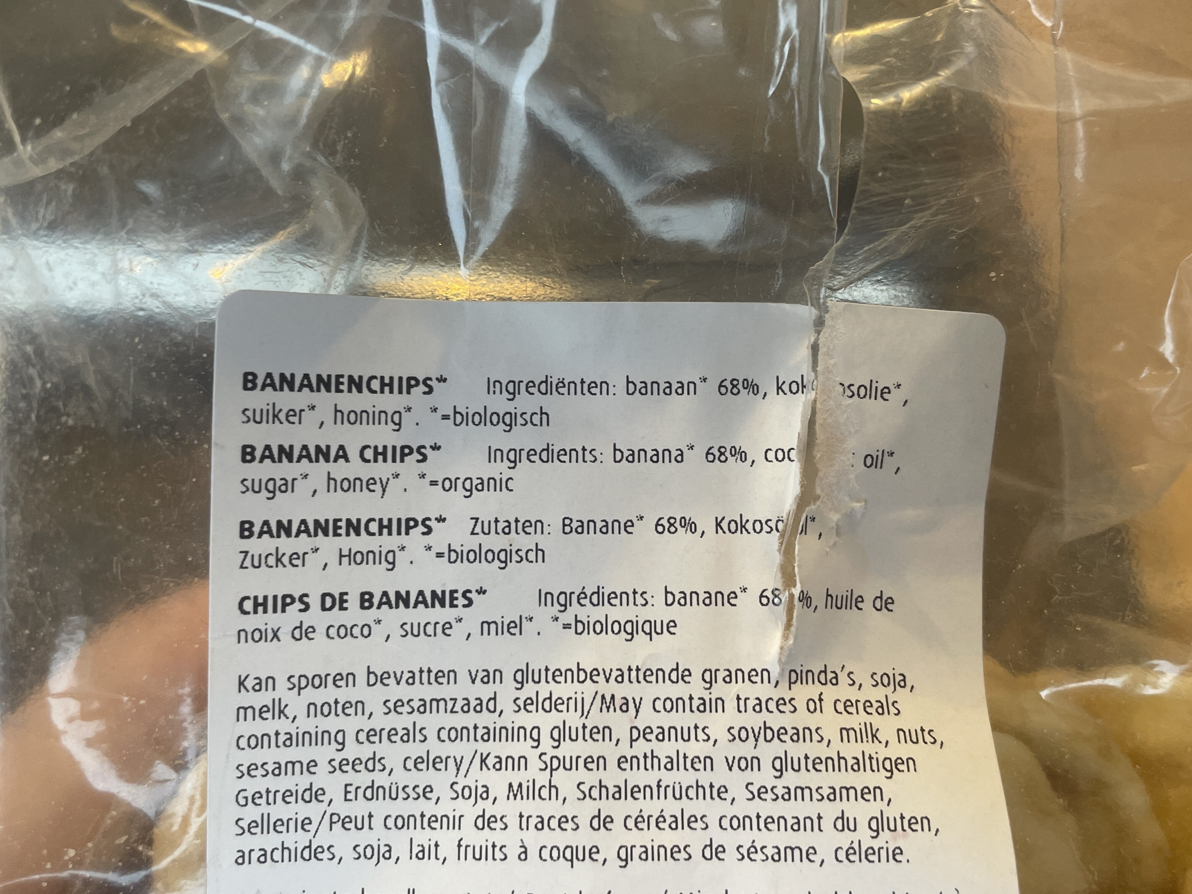 BIO Nature Banana Chips - Ingrediënten