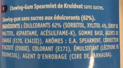 Chewing gum Spear Mint - Ingrediënten - fr