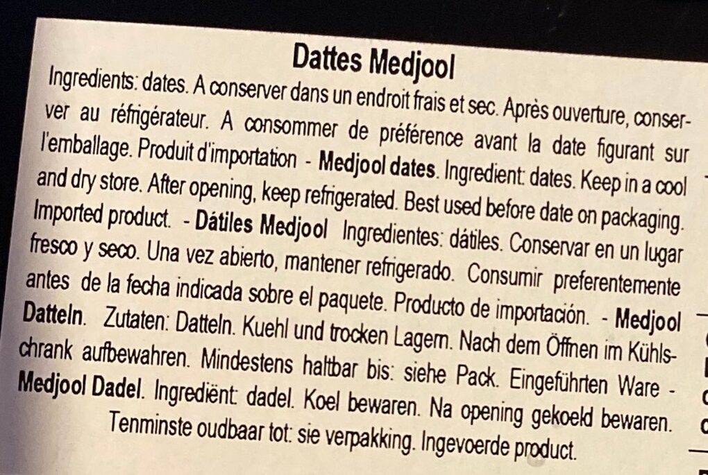 Medjool dates - Ingrediënten - fr