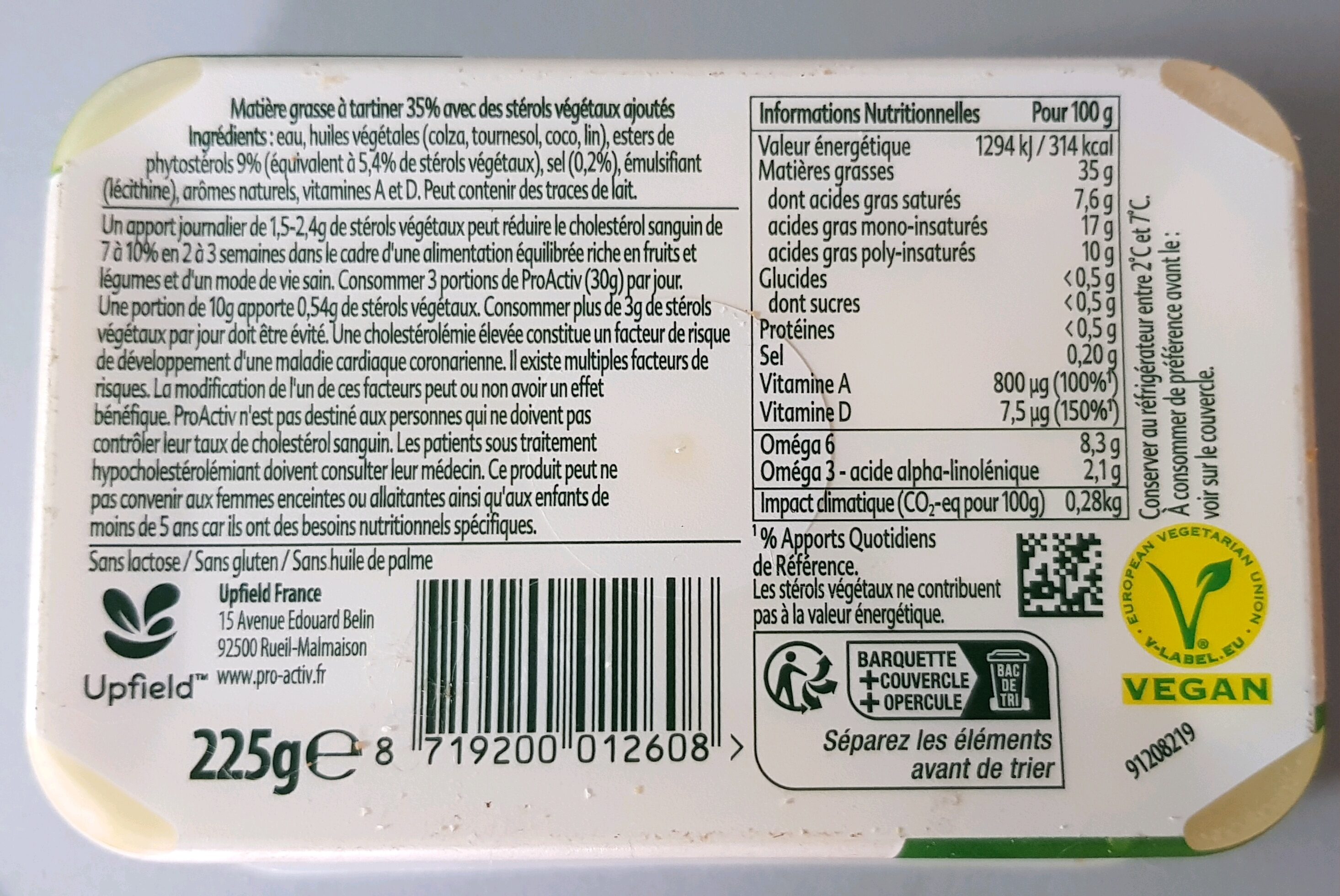 ProActiv Margarine Tartine - Ingredienser - fr