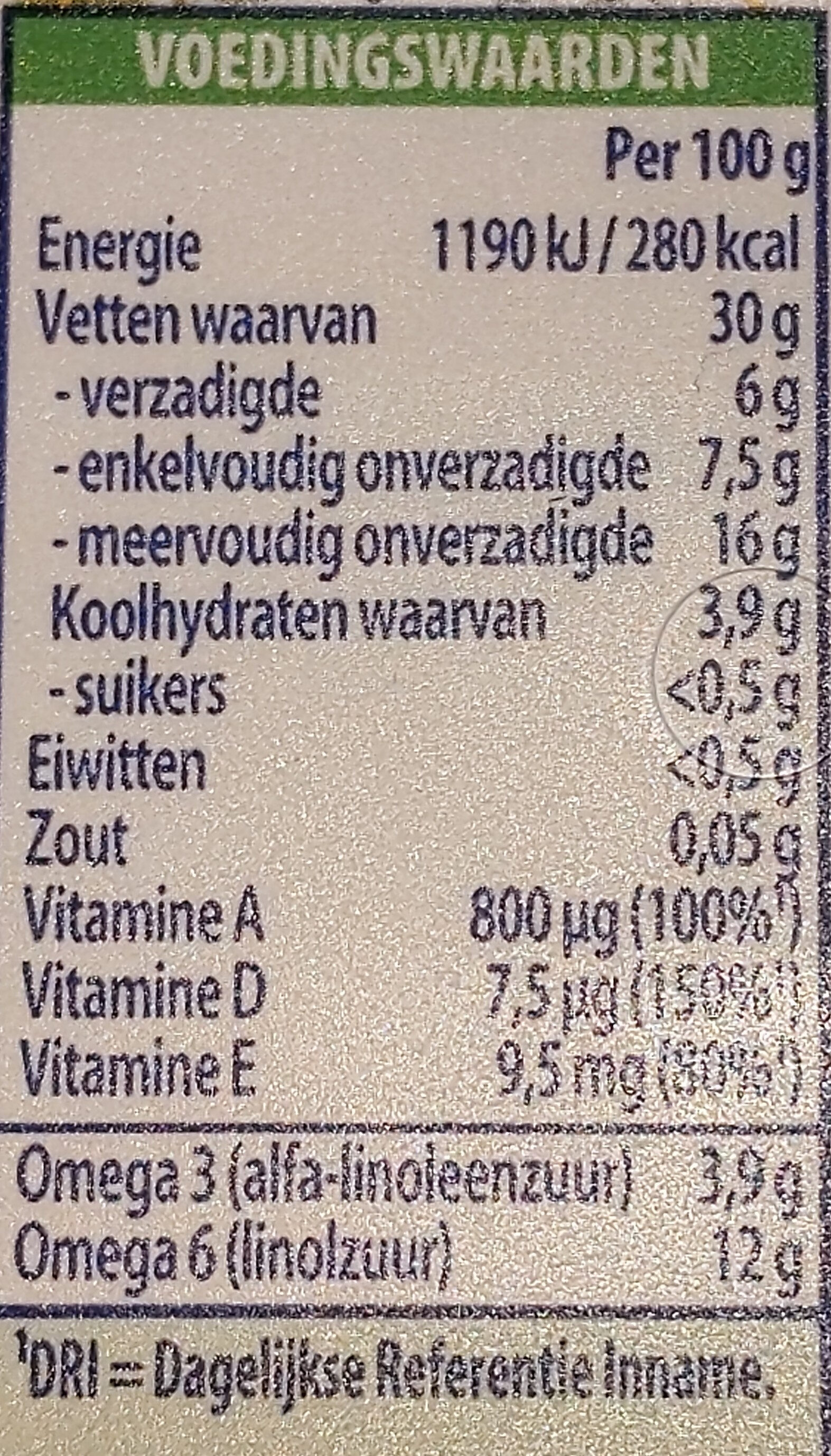 Becel Light - Tableau nutritionnel - nl