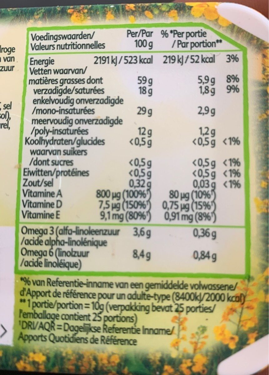 Planta Classic - Nutrition facts