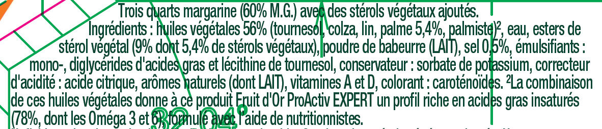 ProActiv EXPERT Tartine et Gourmet 225g - المكونات - fr