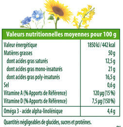 Fruit d'Or Oméga 3 Doux - Sans huile de palme - Voedingswaarden - fr