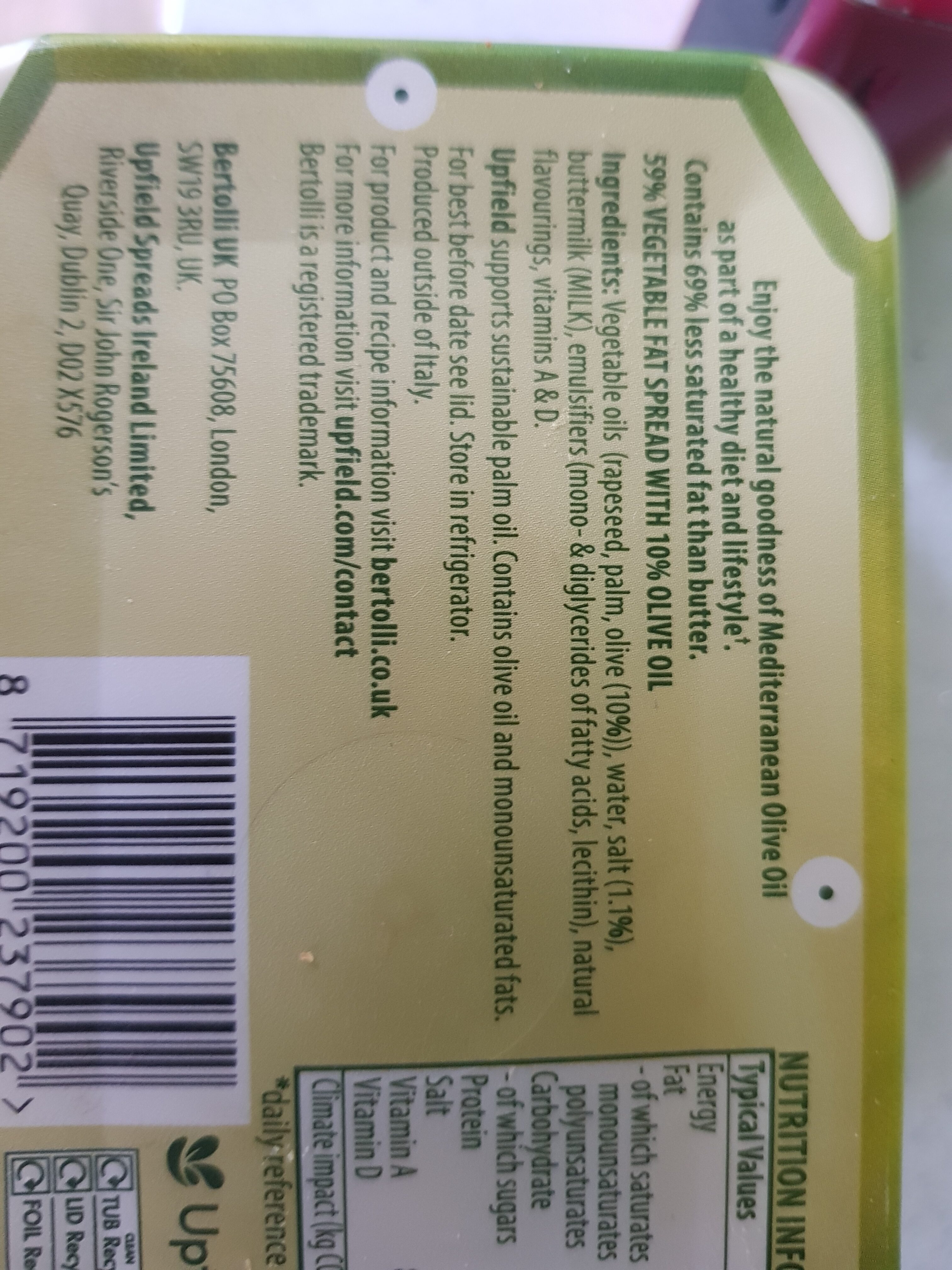 Olive oil spread - Ingredients