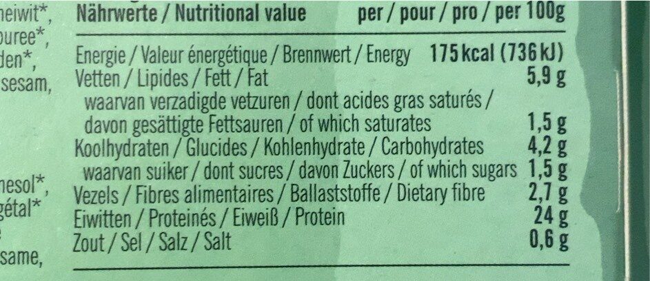 Pulled seitan natural - Nutrition facts