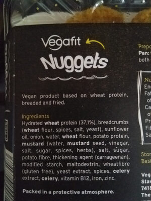 Vegafit nuggets - Ingredients