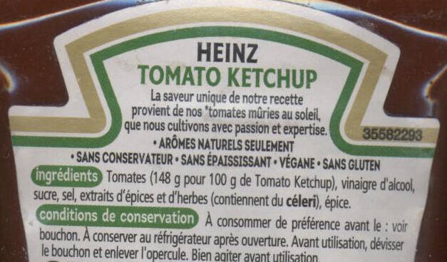 Ketchup - Ingrédients