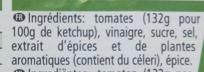Tomato ketchup - Ingredients - fr