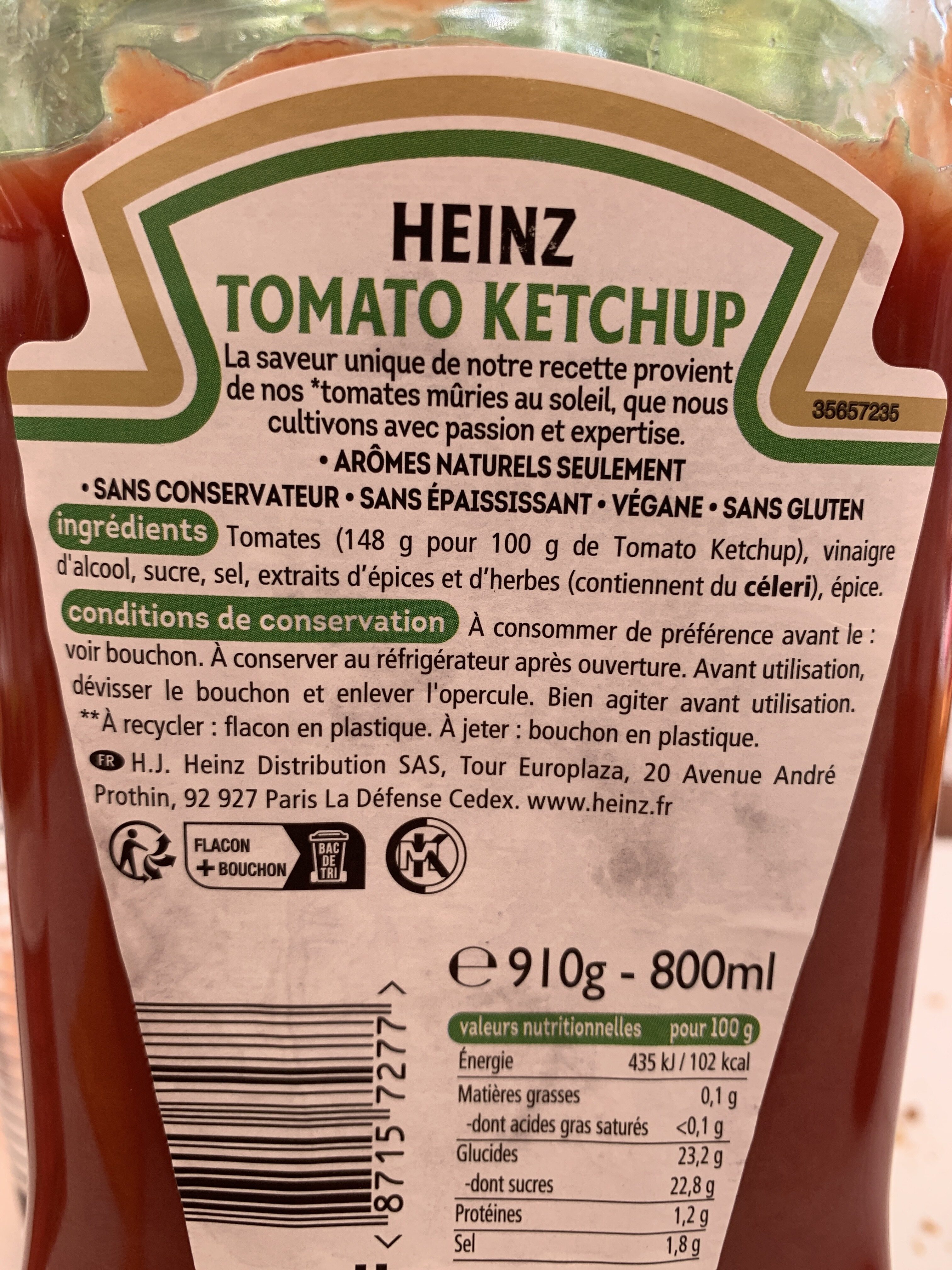 Tomato Ketchup 910 g flacon - Ingrediënten