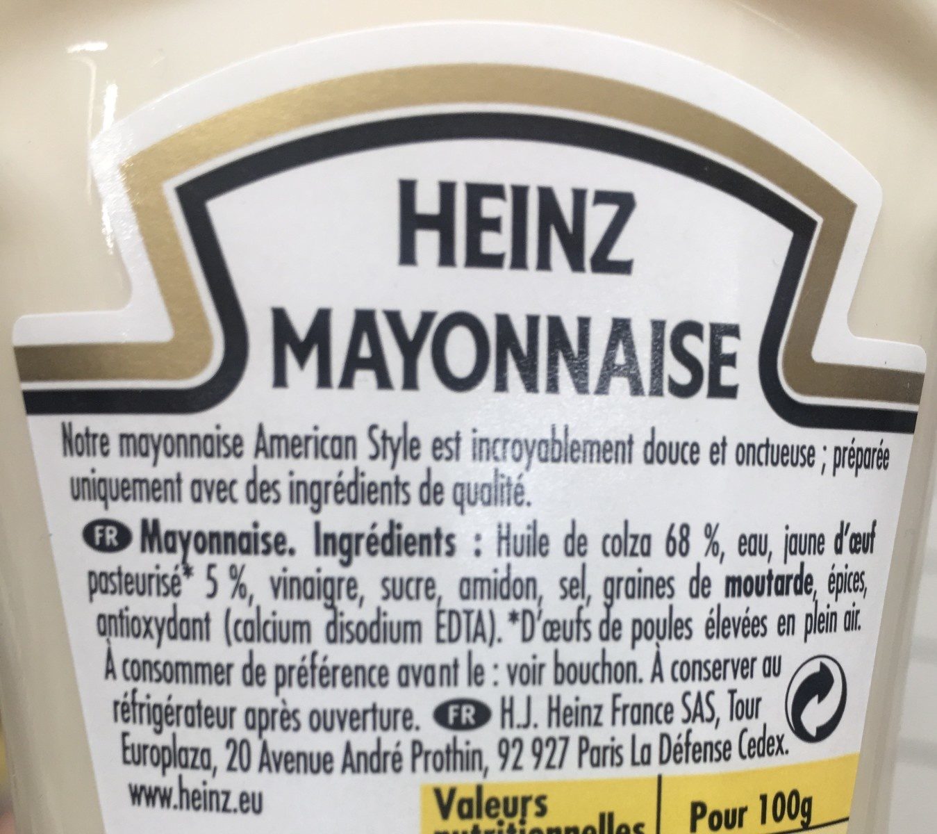 Mayonnaise Das Original - Ingrédients