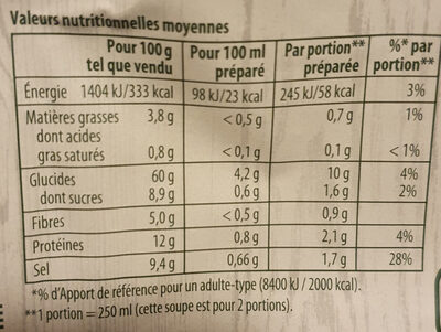 Knorr Soupe Déshydratée Bio Pot Au feu 35g - Nutrition facts - fr