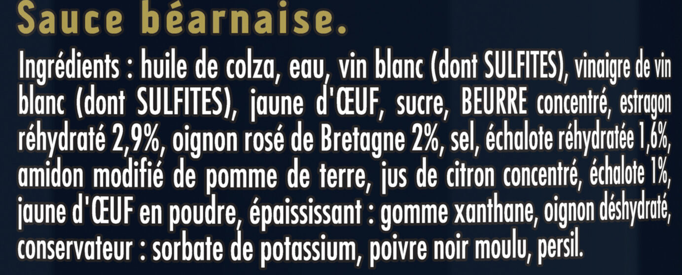 Sauce Béarnaise - Ingredienser - fr