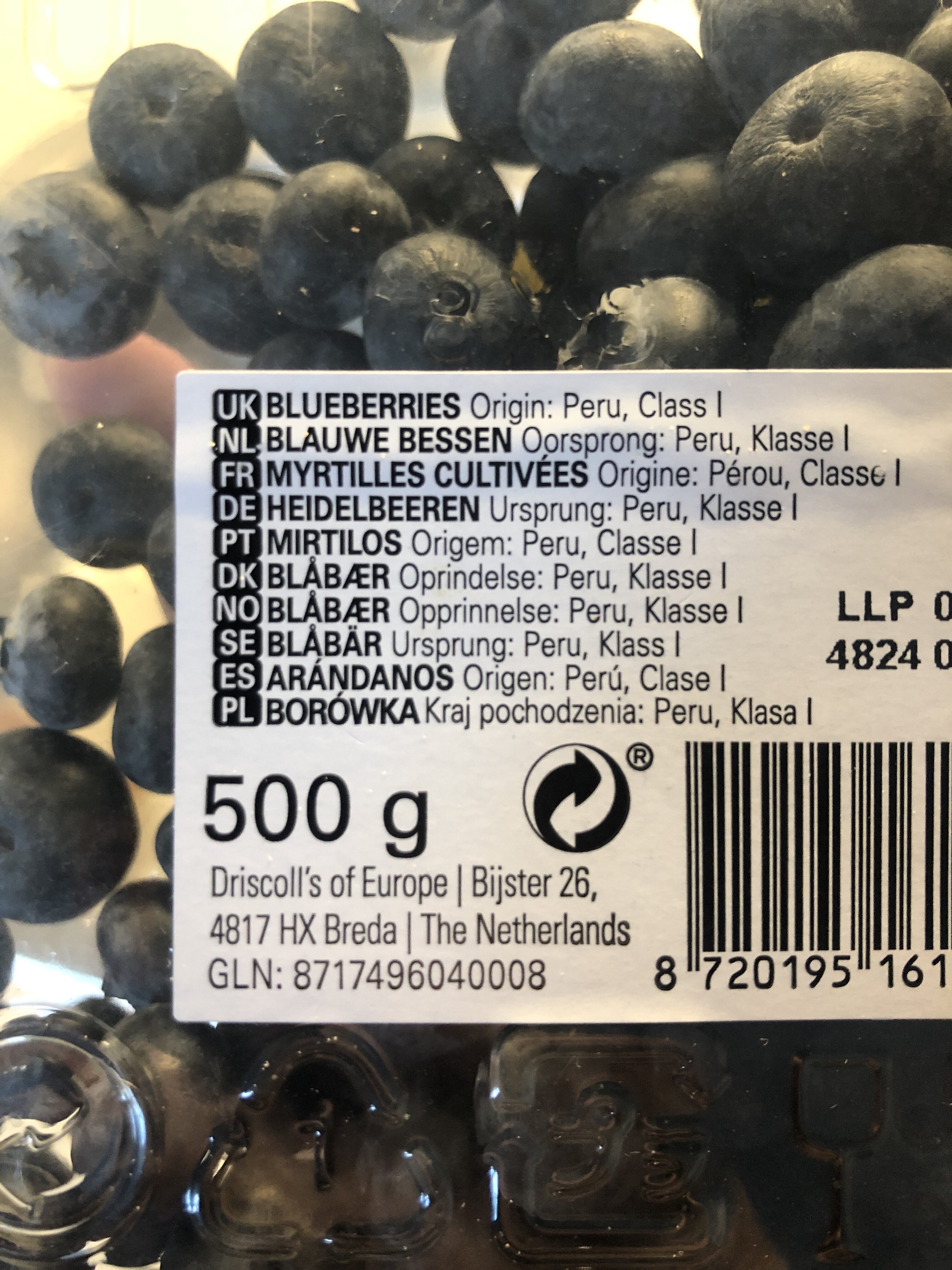 Blueberries - Genbrugsinstruktioner og/eller emballageoplysninger - en