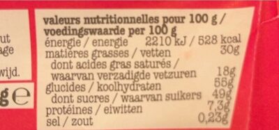 Lait caramel biscuit - Voedingswaarden - fr