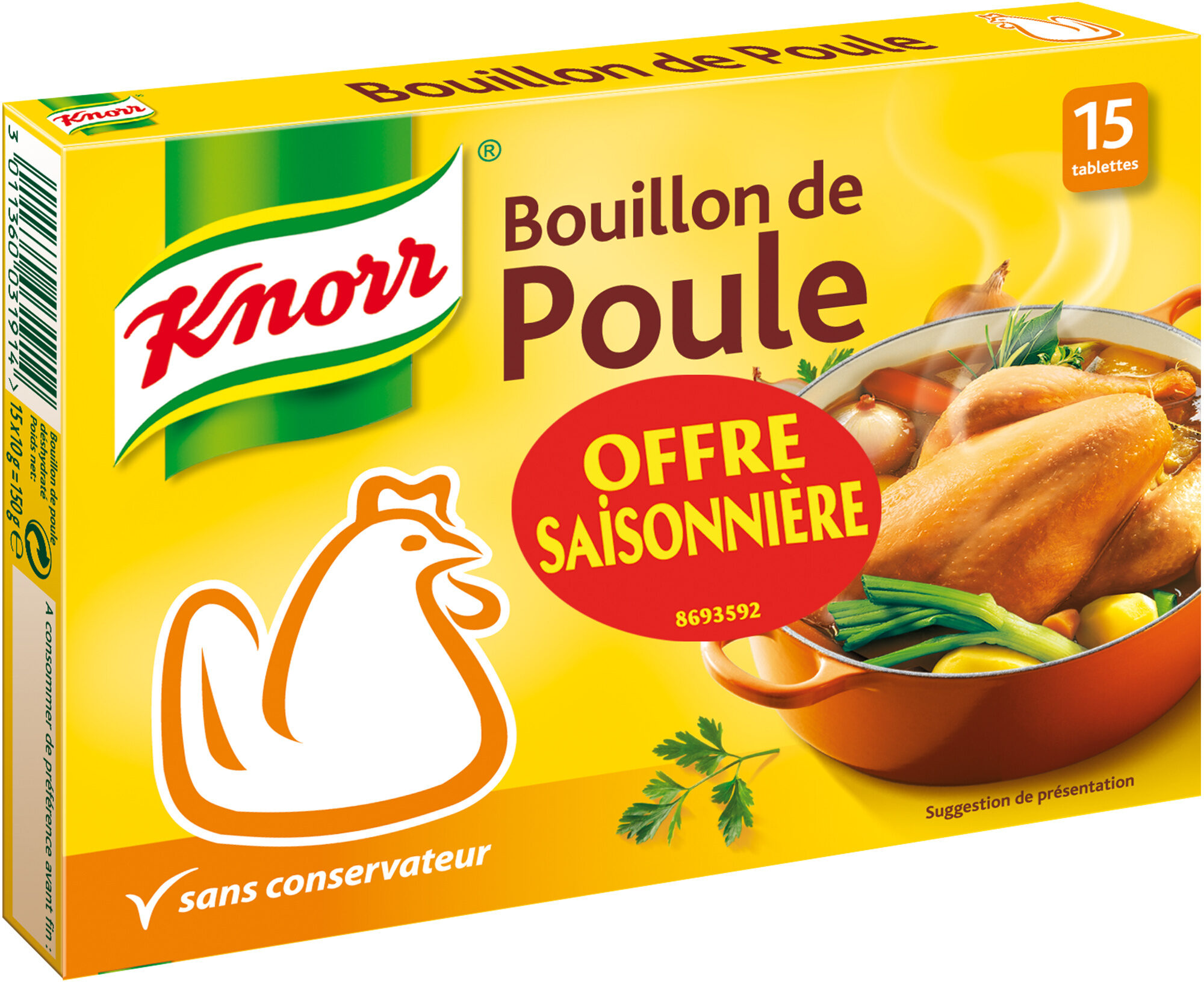 Knorr Bouillon Cube Poule - Offre Saisonniere 15 Tablettes - Produit