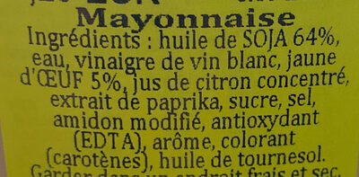 Mayonnaise - Ingrédients