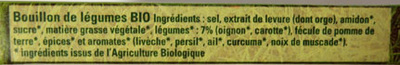 Bio Bouillon de Légumes - Ingrédients