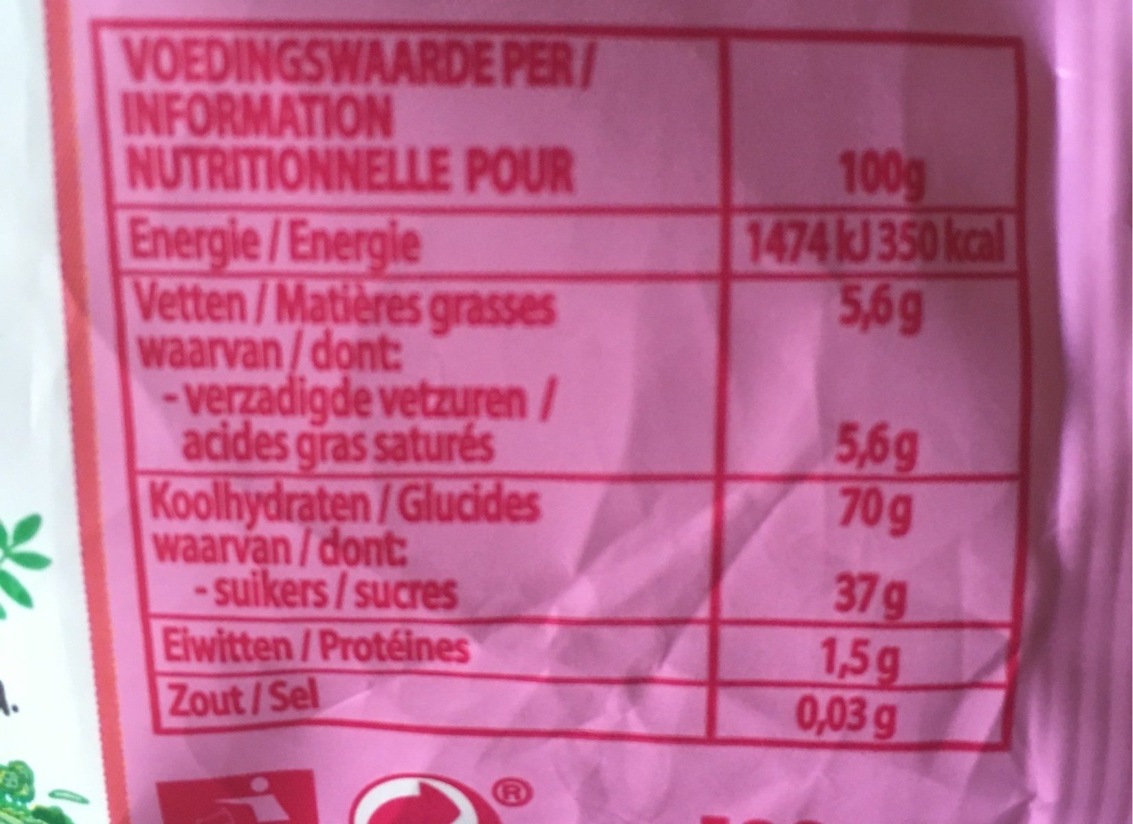 Fruit-tella Strawberry - Nutrition facts - fr