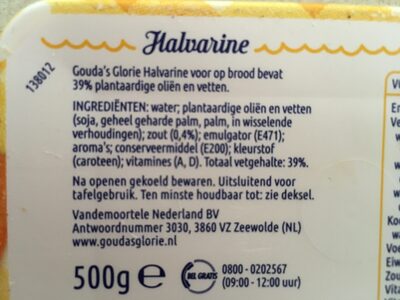 Halvarine - Ingrediënten