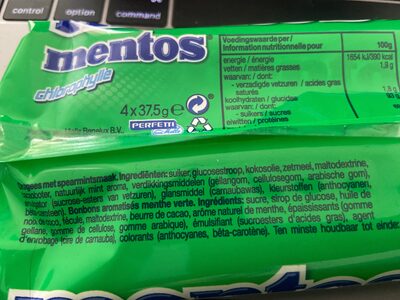 Mentos chlorophylle - Ingrédients