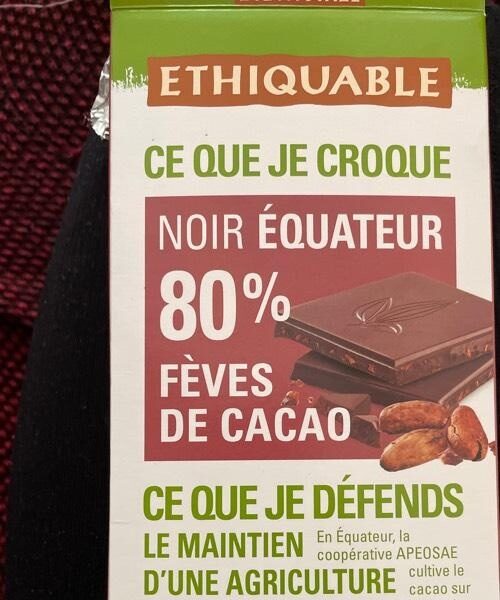 Chocolat noir équateur 80% fèves de cacao - Product - fr