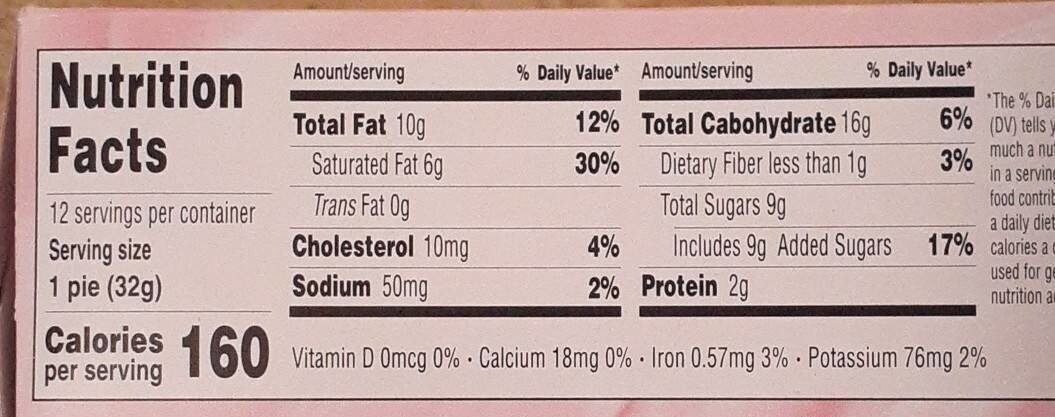 Strawberry cake - Nutrition facts