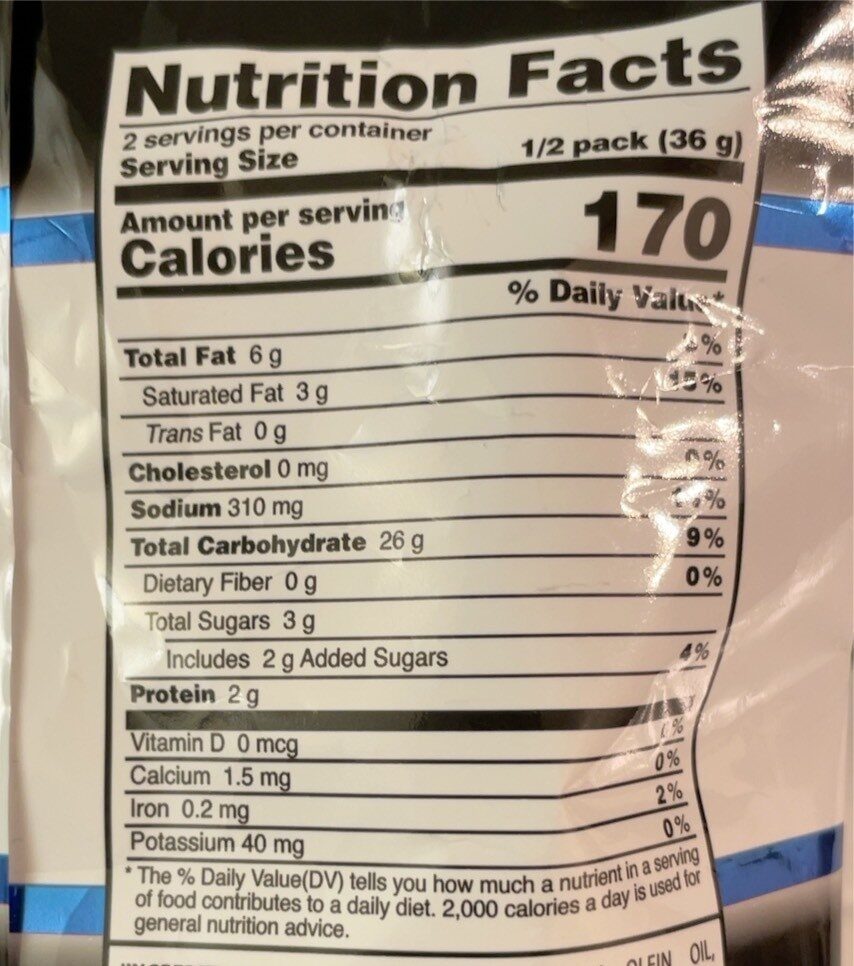 Popping Corn Chips - Nutrition facts