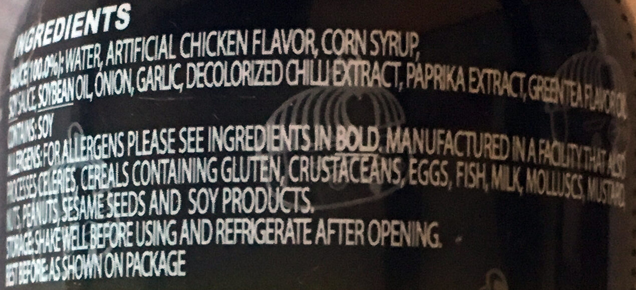 HOT Chicken Flavor Sauce - Ingredients