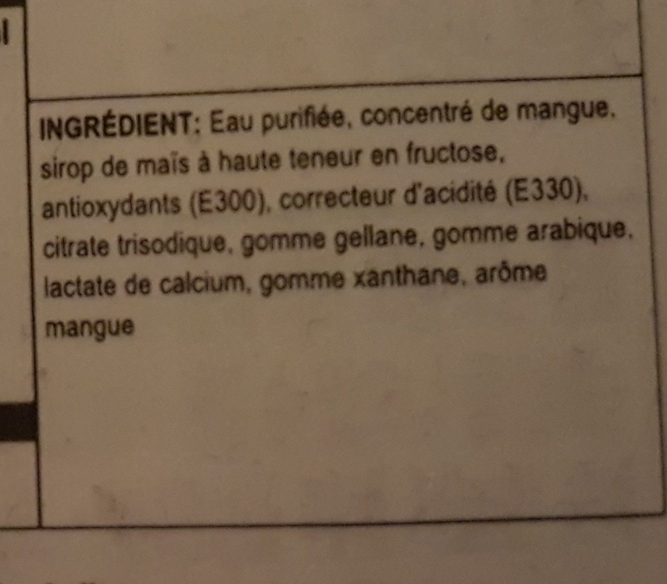 Mango - Ingredients - fr