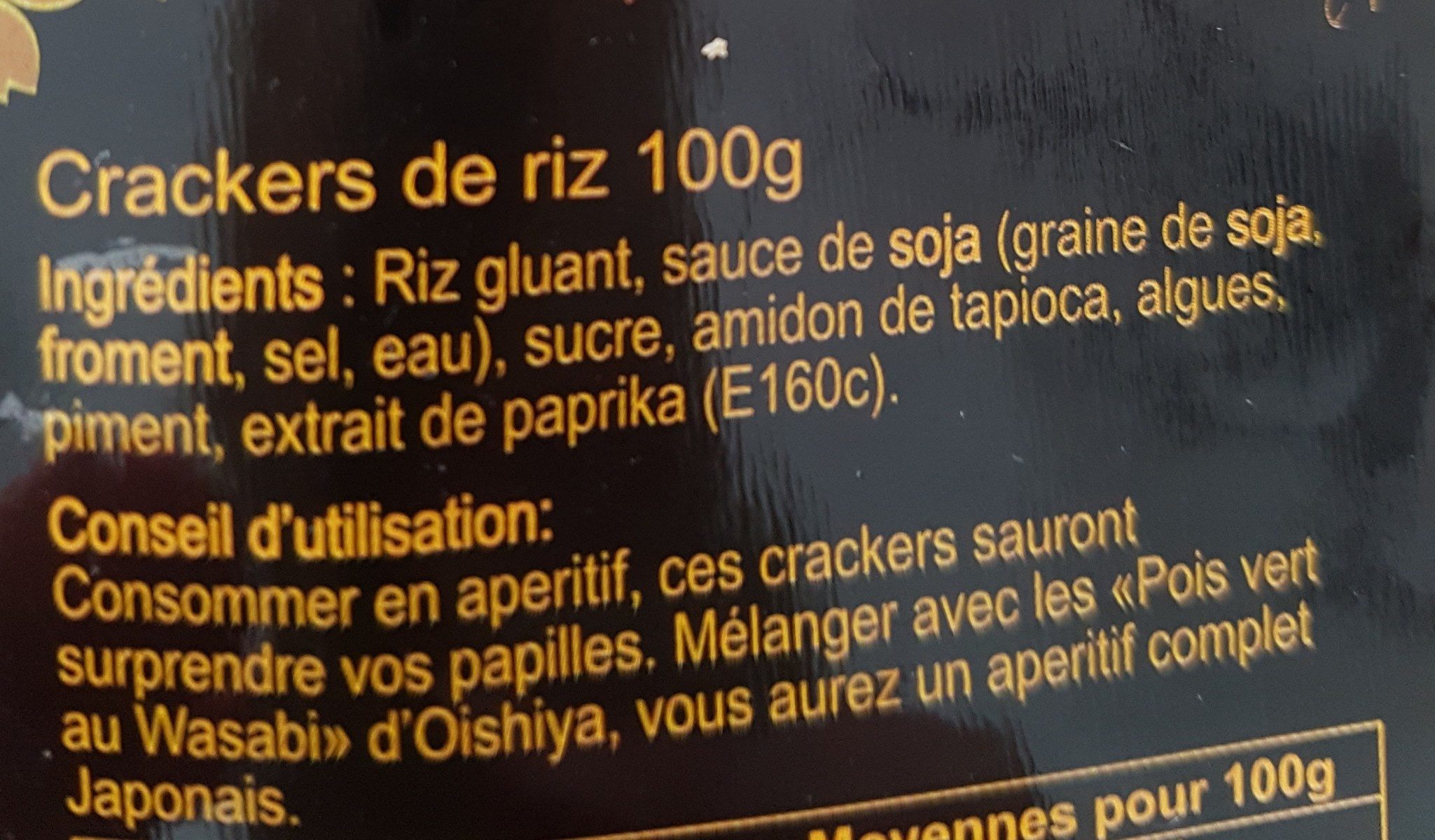 CRACKERS DE RIZ - Ingredientes - fr