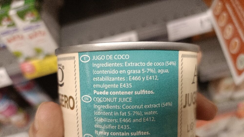Leche de coco ligera - Ingredients - es