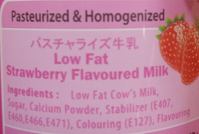 Low Fat Strawberry Flavour Milk - Ingredients