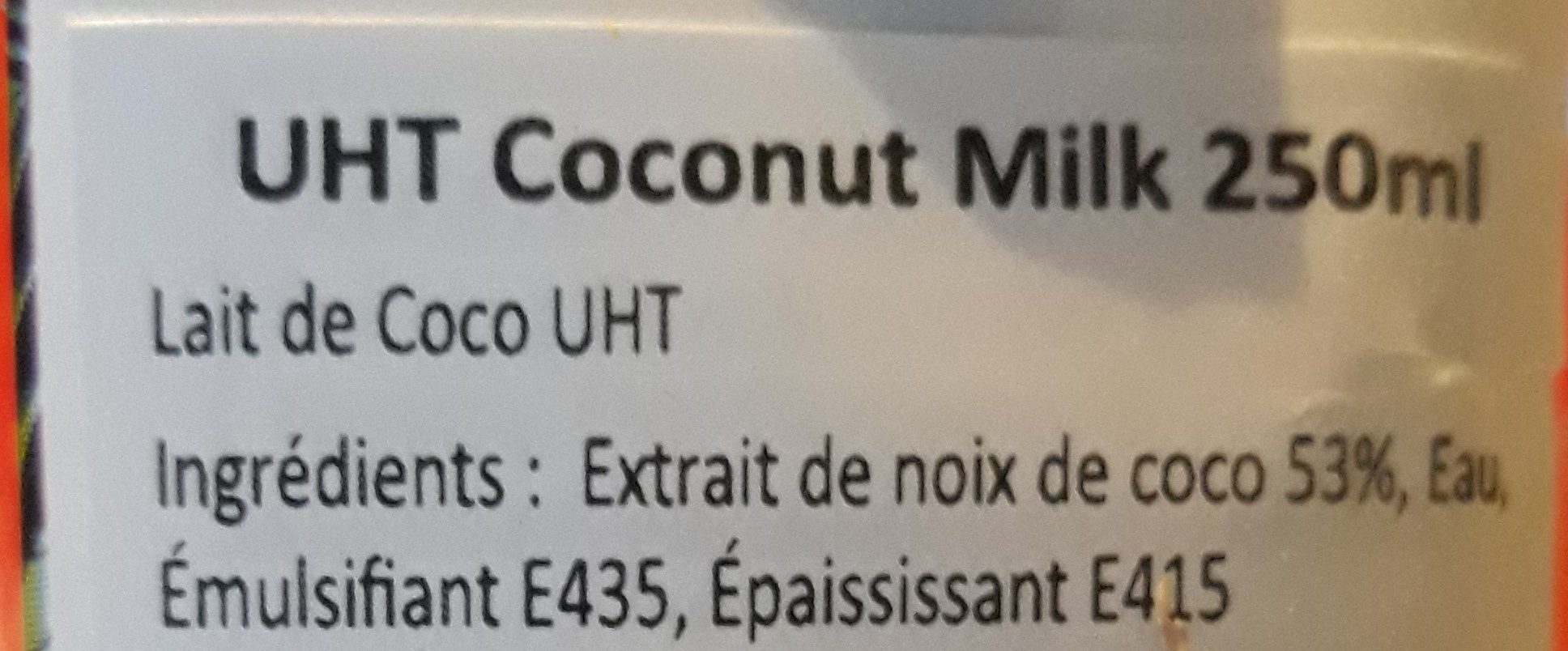 Lait de coco ttc - Ingredients - fr