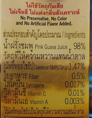 น้ำฝรั่งชมพู - Ingredients - th
