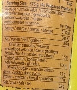 Cup Chicken Flavour - Nutrition facts
