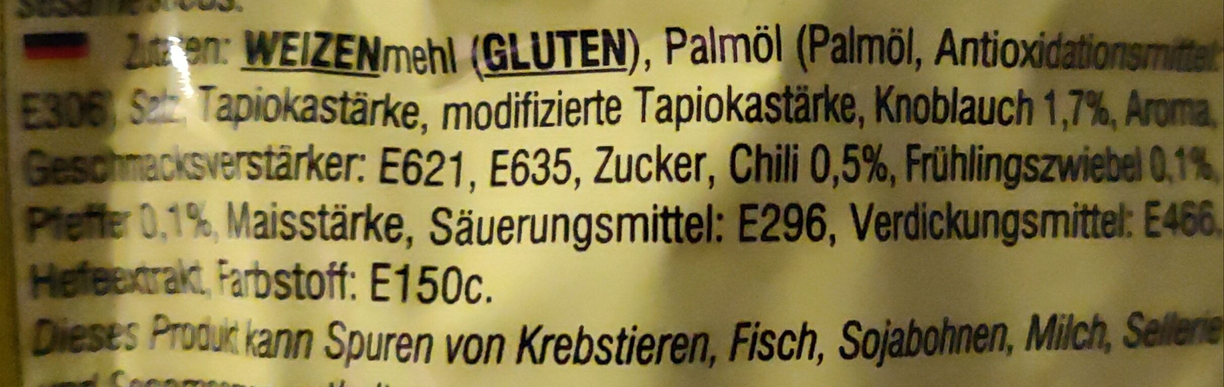 Ramen Chicken Flavour - Ingredienser - de