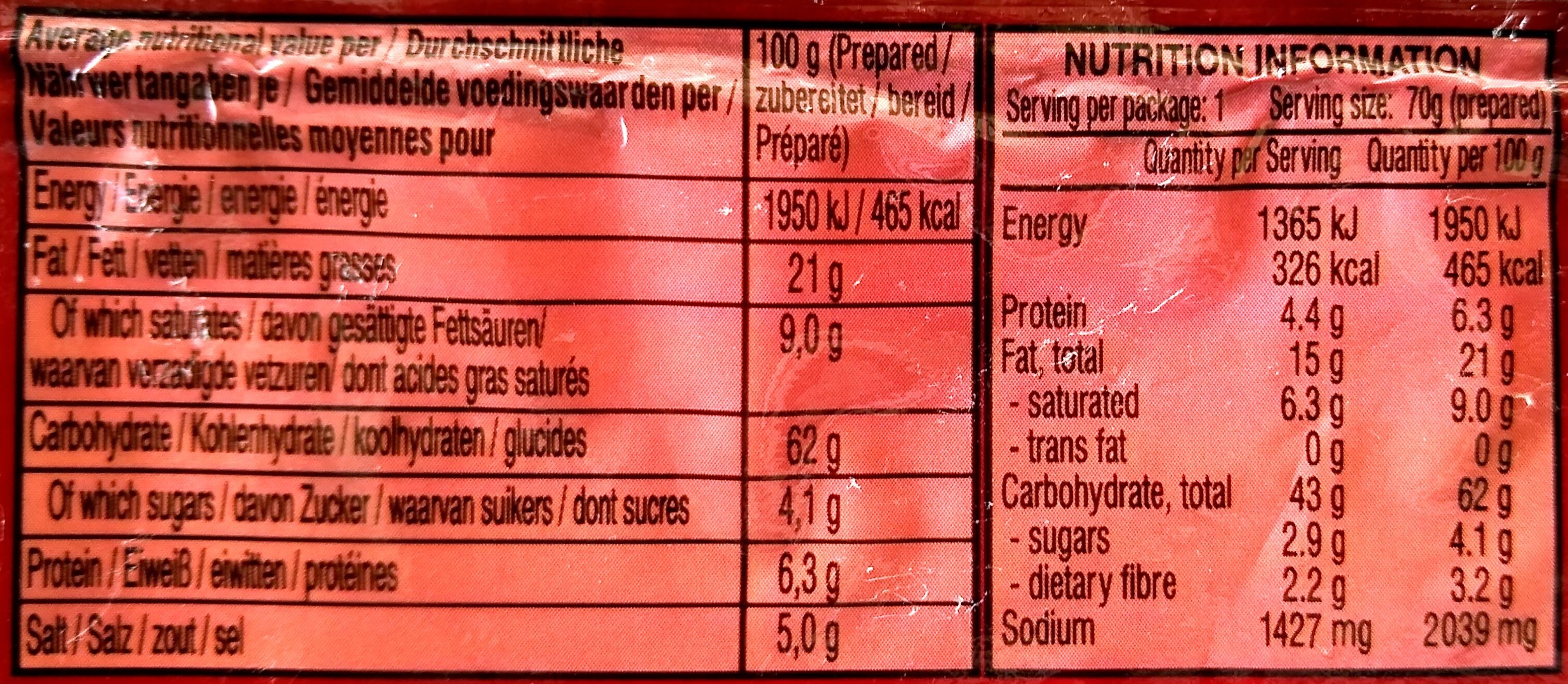 Grilled Chicken Flavour - Informació nutricional - fr
