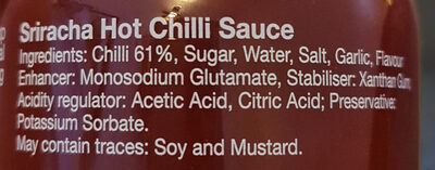 Sriracha - Ingredients