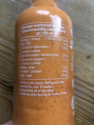 Sriracha Mayo Sauce - Nutrition facts