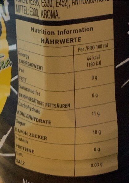 Black Tea Lemon Ice Tea - Nutrition facts