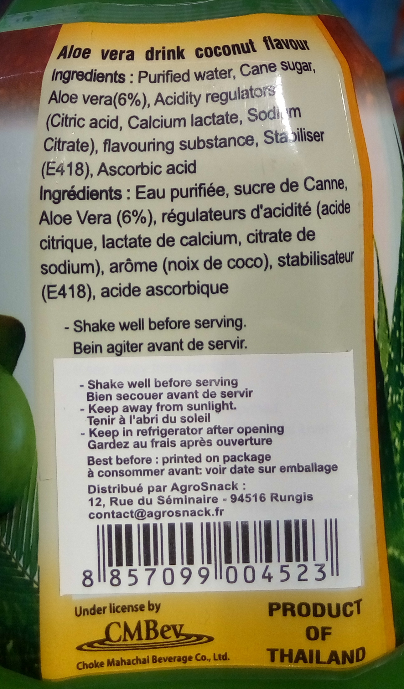 Aloe Vera Drink Coconut Flavour - Ingredients - fr