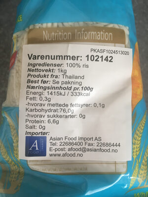 White glutinous rice - Ingredients