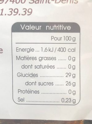 Bonbon tamarin pimenté - Nutrition facts - fr
