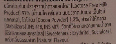 นมโกโก้พาสเจอร์ไรส์ปราศจากน้ำตาลแลคโตสกลิ่นสตรอเบอร์รี่ - Ingredients - th