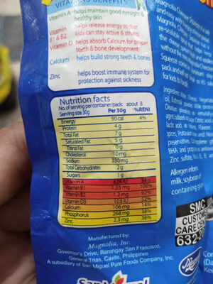 Cheezee Squeeze - Nutrition facts