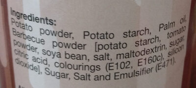 Potato Crisps Smoky B.B.Q - Ingredients