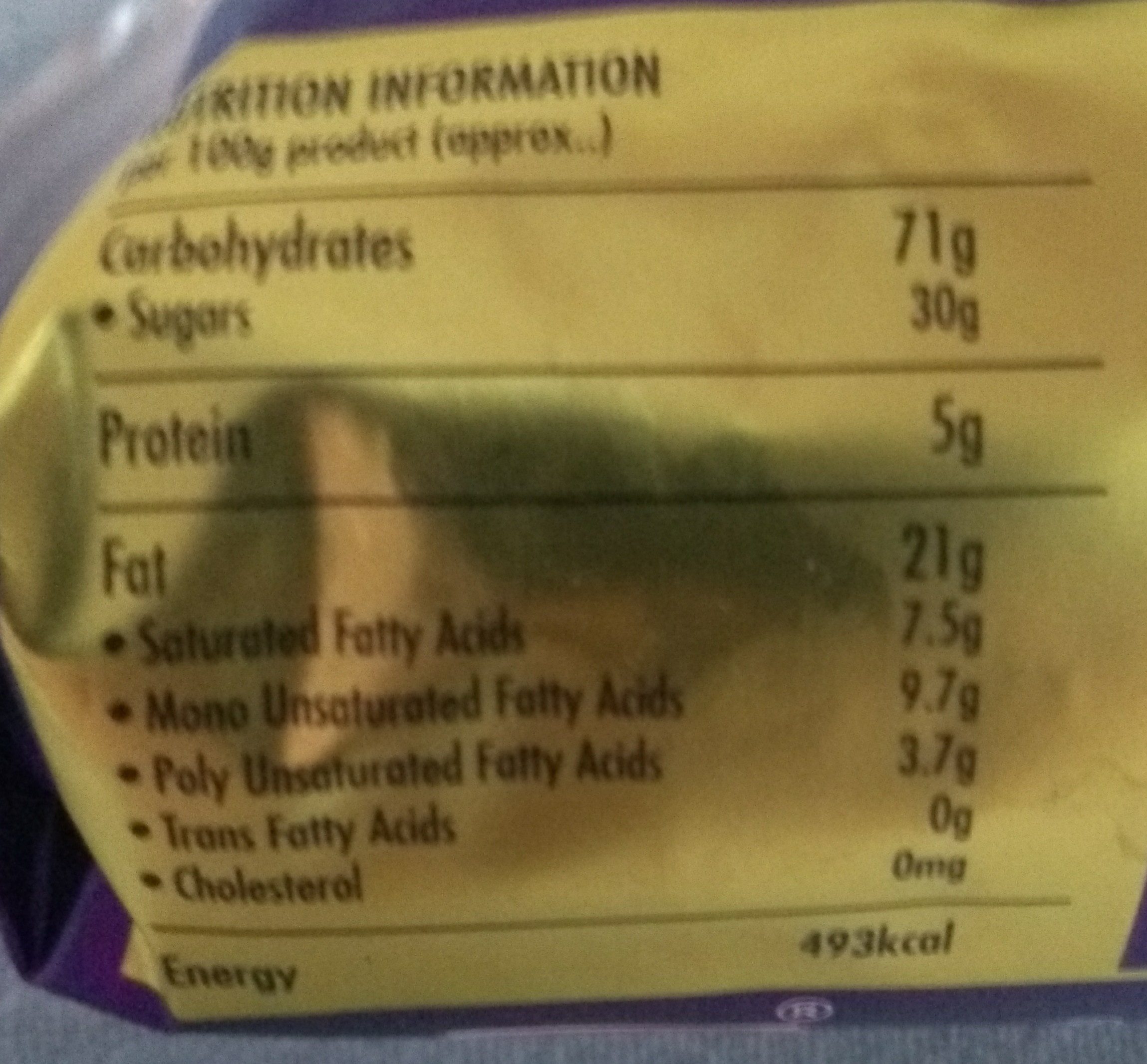 GoodDay Choco Chip - Nutrition facts