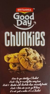 Calories in Britannia Good Day Chunkies Chocolate Chip Cookies