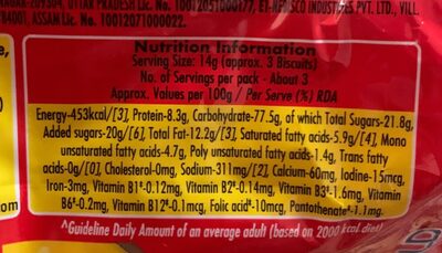 Marie Gold - Nutrition facts